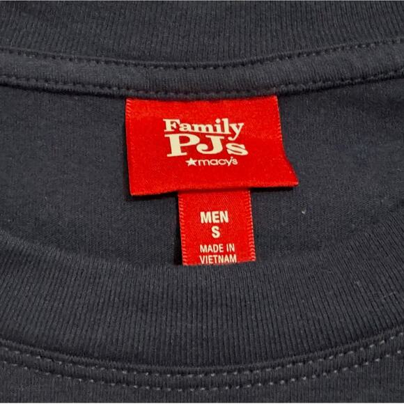 Macys Pajama Set Mens Small Navy JOLLY VIBES Holiday Festive Lounge Comfy Cozy - Picture 4 of 8